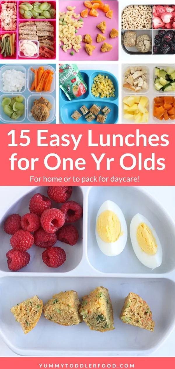 Variety of easy lunches for toddlers, including healthy options for one-year-olds.