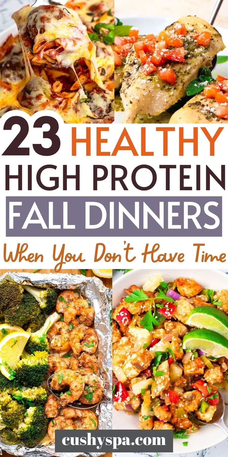 High protein fall recipes featuring nutritious ingredients for healthy meals.