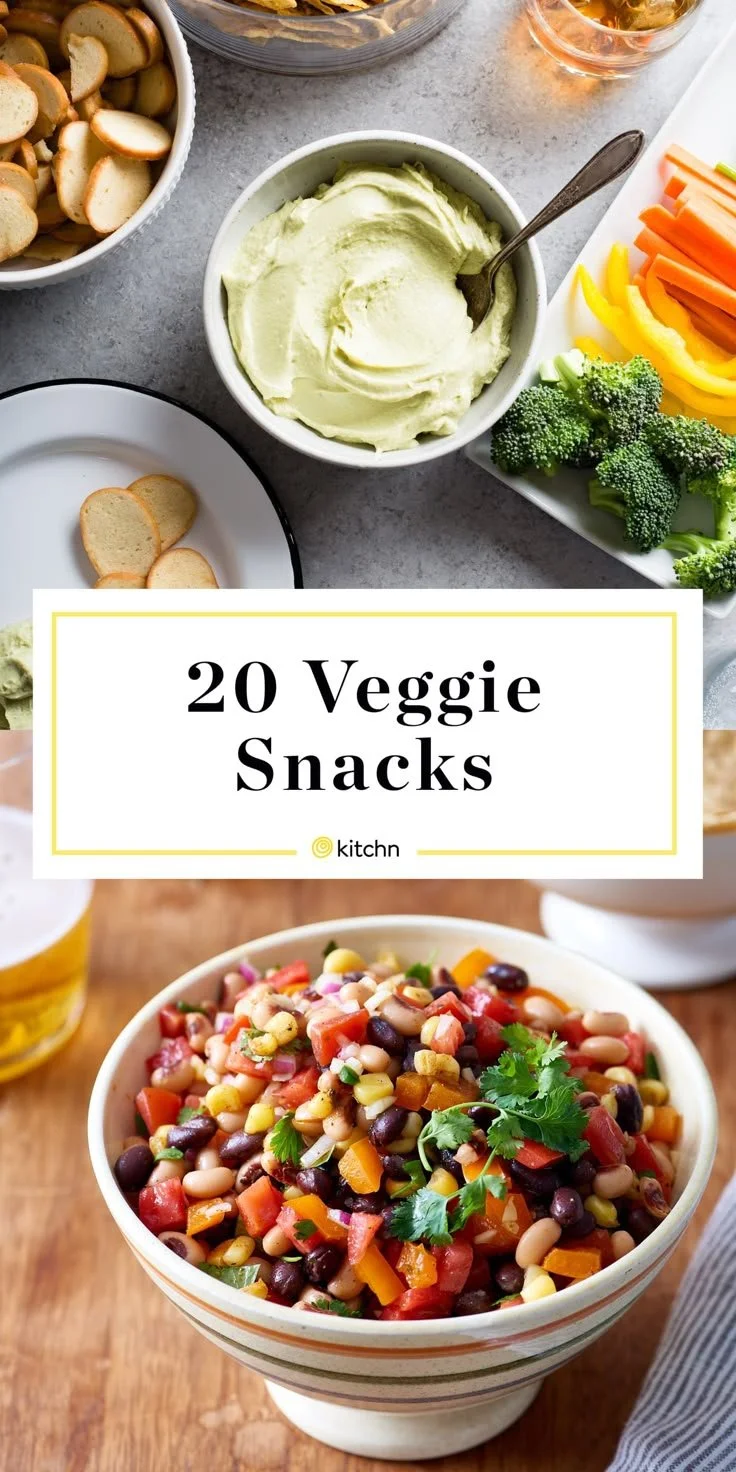 Assorted veggie snacks including carrots, bell peppers, and hummus on a wooden platter.