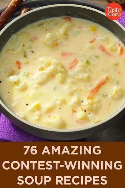 Bowl of delicious contest-winning soup recipes with colorful ingredients