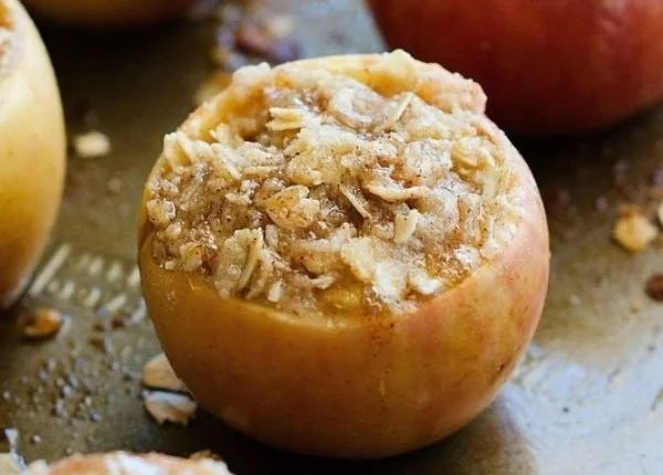 Delicious apple crisp stuffed baked apples ready to enjoy