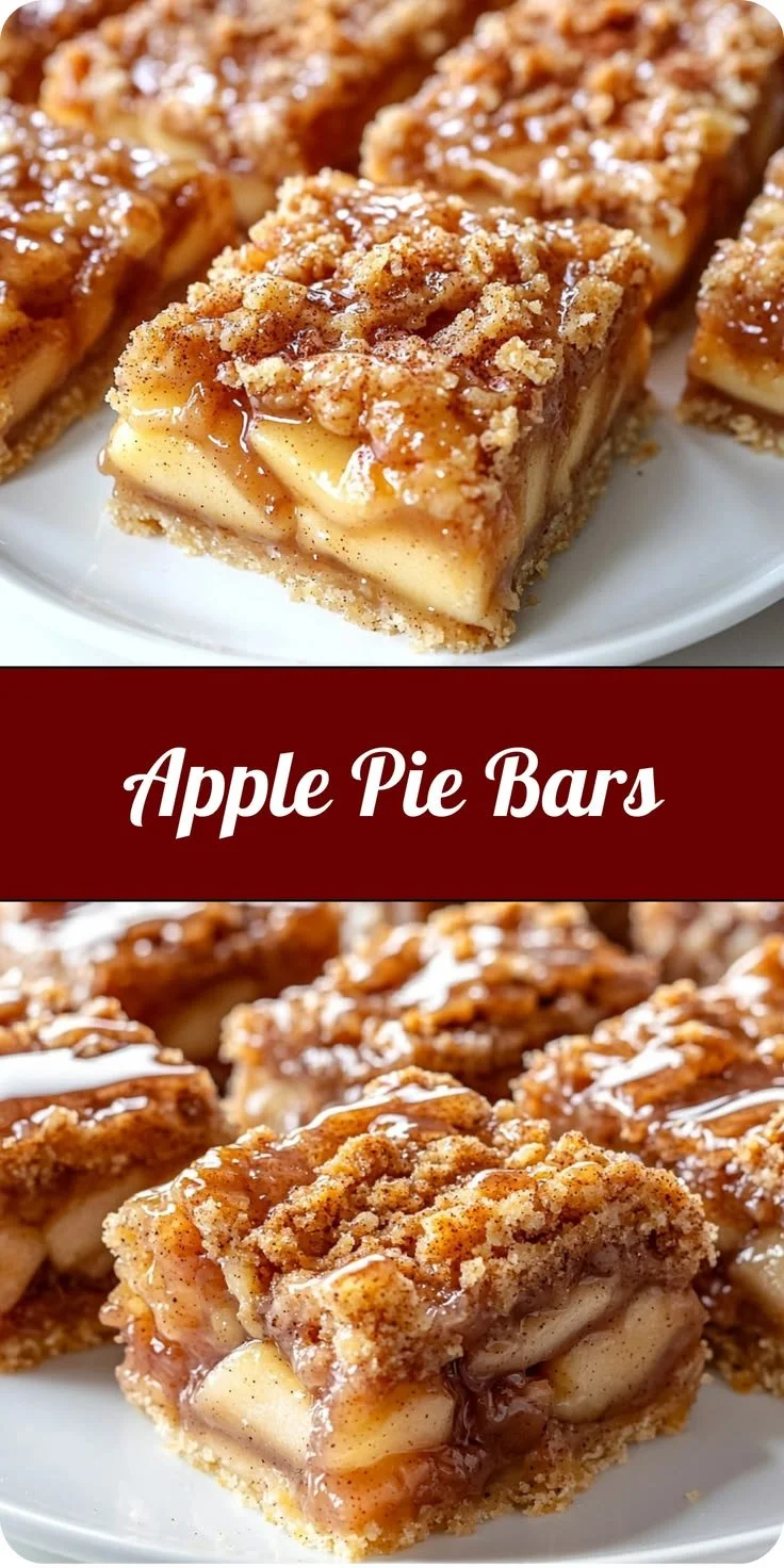 Delicious homemade apple pie bars topped with cinnamon and sugar