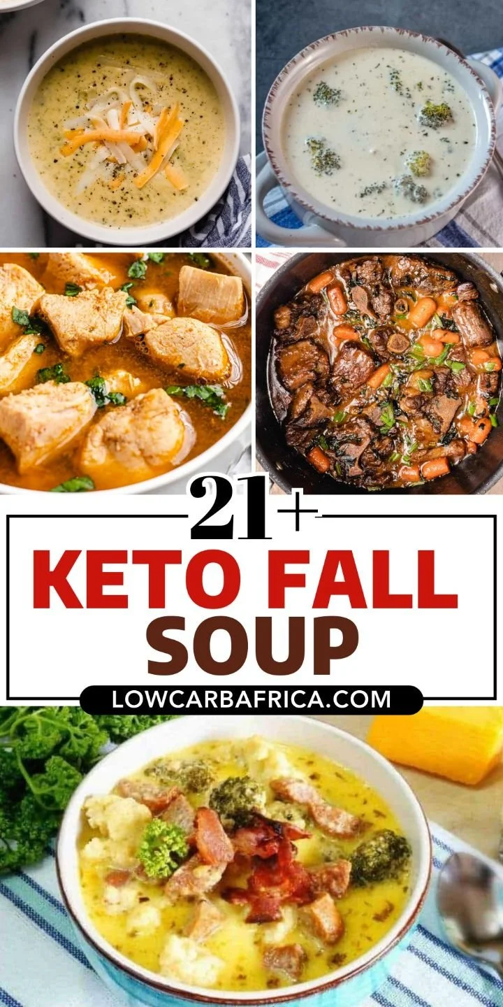 A bowl of delicious low-carb soup with fresh vegetables and herbs