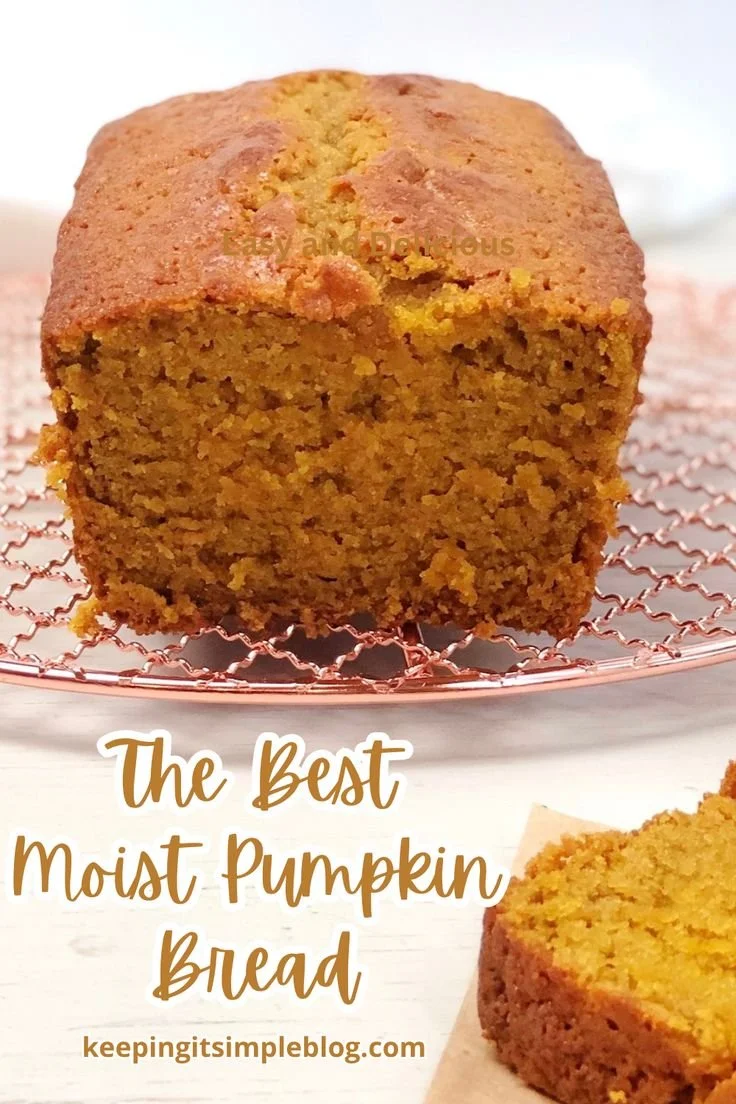 Delicious homemade pumpkin bread with spices and pumpkin puree