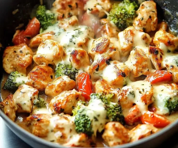 Delicious low-carb Tuscan chicken served with vibrant vegetables