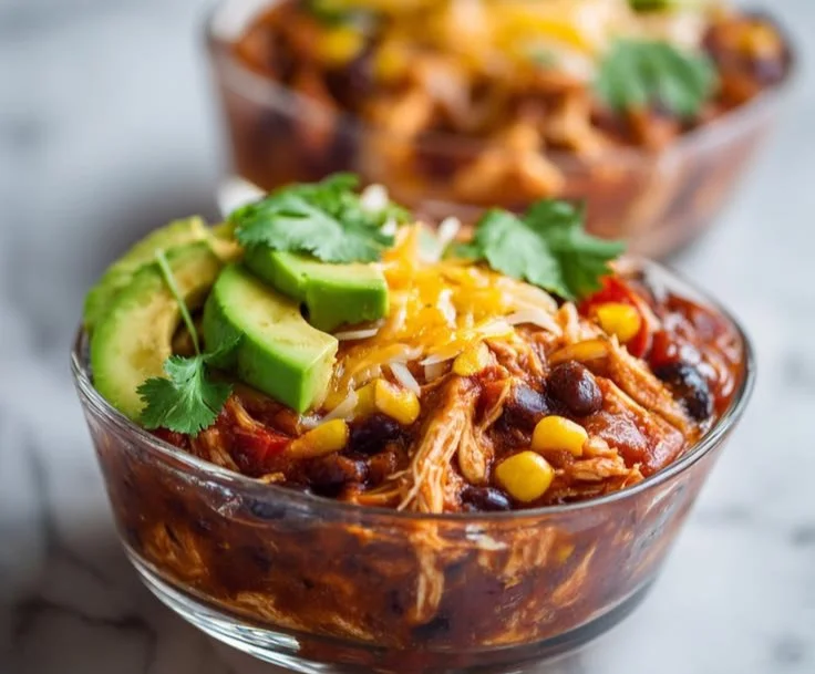 High-protein chicken enchilada bowls for meal prep