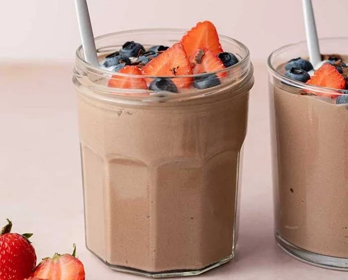 Delicious Chocolate Protein Pudding served in a bowl