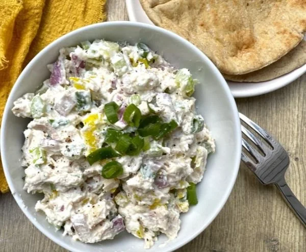 Cottage Cheese Chicken Salad with Banana Peppers