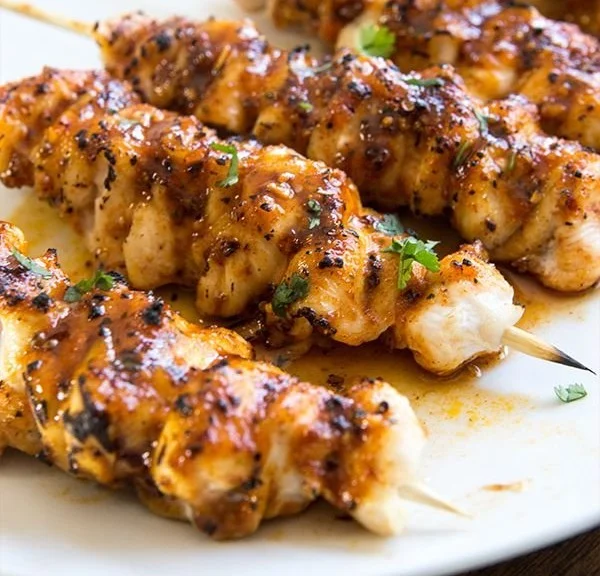 Grilled chicken skewers with veggies, perfect for summer barbecues