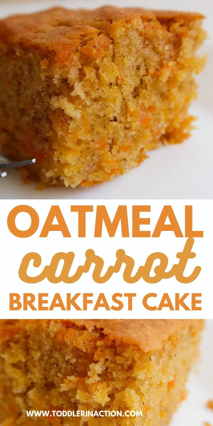 Delicious oatmeal carrot cake served on a plate with frosting