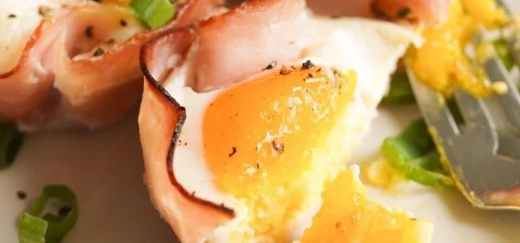 Ham, Egg, & Cheese Muffin Cups in colorful baking muffin cups