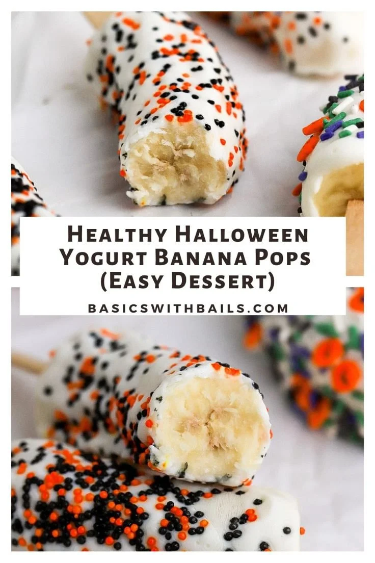 Healthy Halloween Yogurt Banana Pops dessert recipe