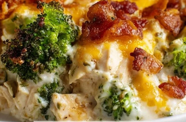 Delicious healthy low carb casserole dish with fresh vegetables and cheese