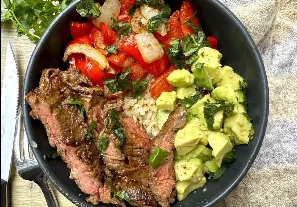 High Protein Steak Fajita Bowl