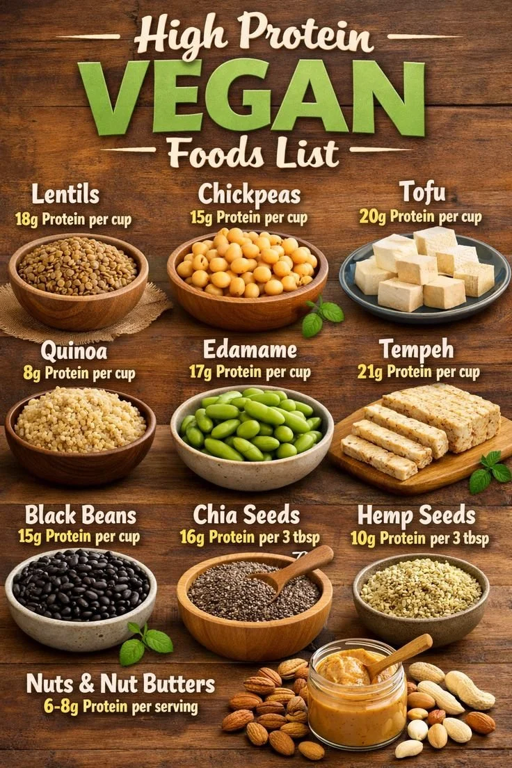 List of high protein vegan foods and best plant-based protein sources