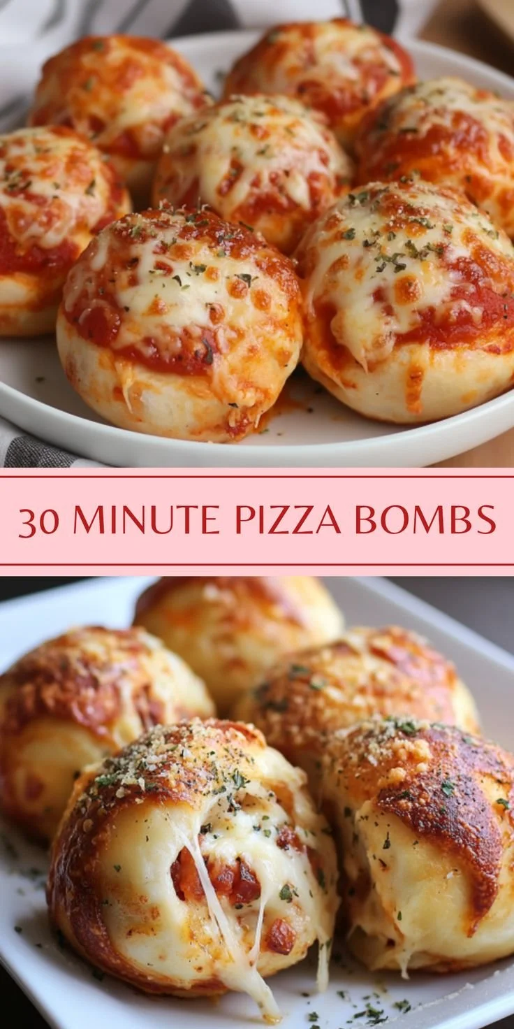 Delicious homemade pizza bombs ready to eat, quick recipe in 30 minutes