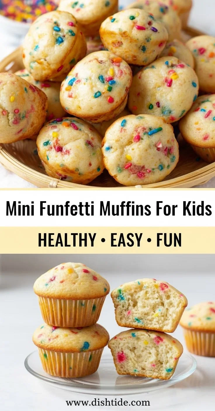 Mini Funfetti Muffins for kids - a colorful and healthy snack option