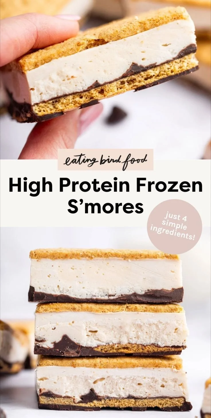 Protein Frozen S’mores high-protein dessert topped with chocolate and marshmallows
