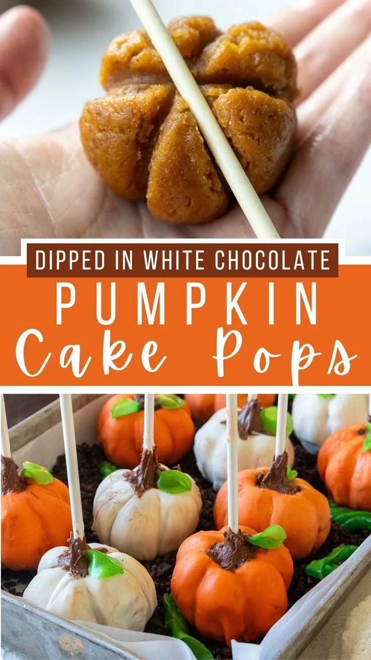 Delicious pumpkin cake pops decorated for fall celebrations