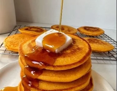 Pumpkin Cottage Cheese Pancakes