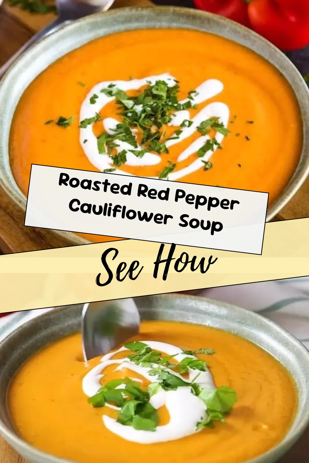 Roasted Red Pepper Cauliflower Soup