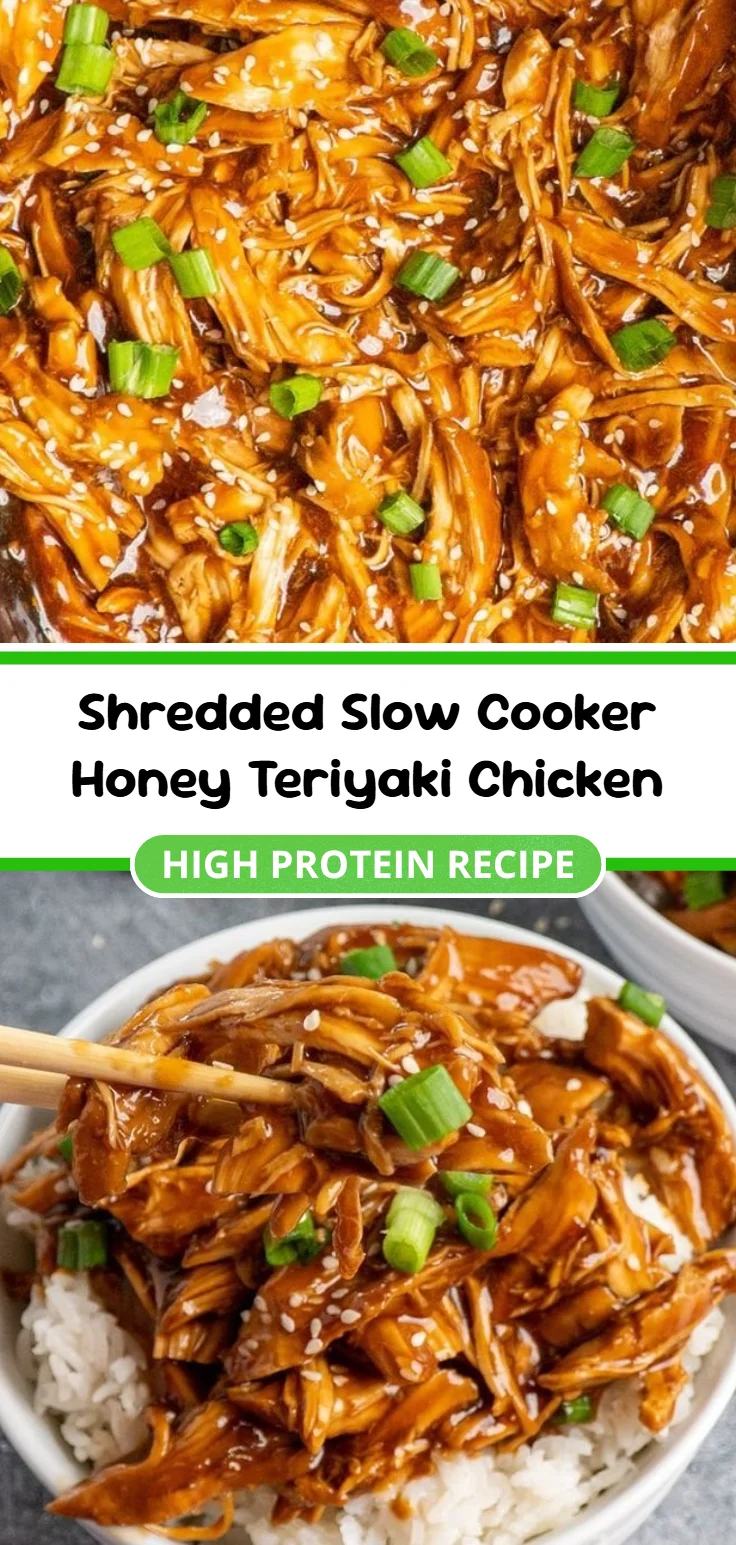 Shredded Slow Cooker Honey Teriyaki Chicken