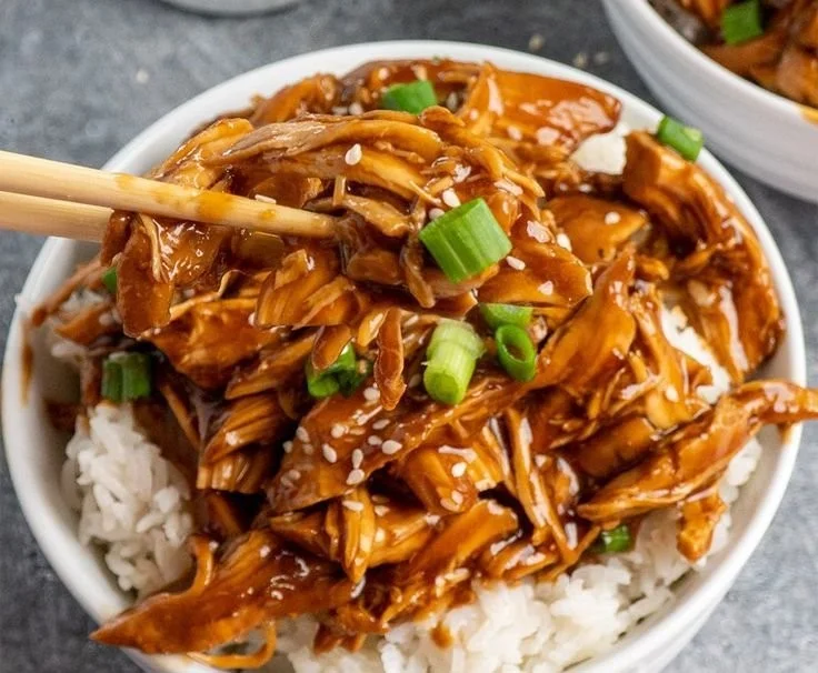 Shredded Slow Cooker Honey Teriyaki Chicken