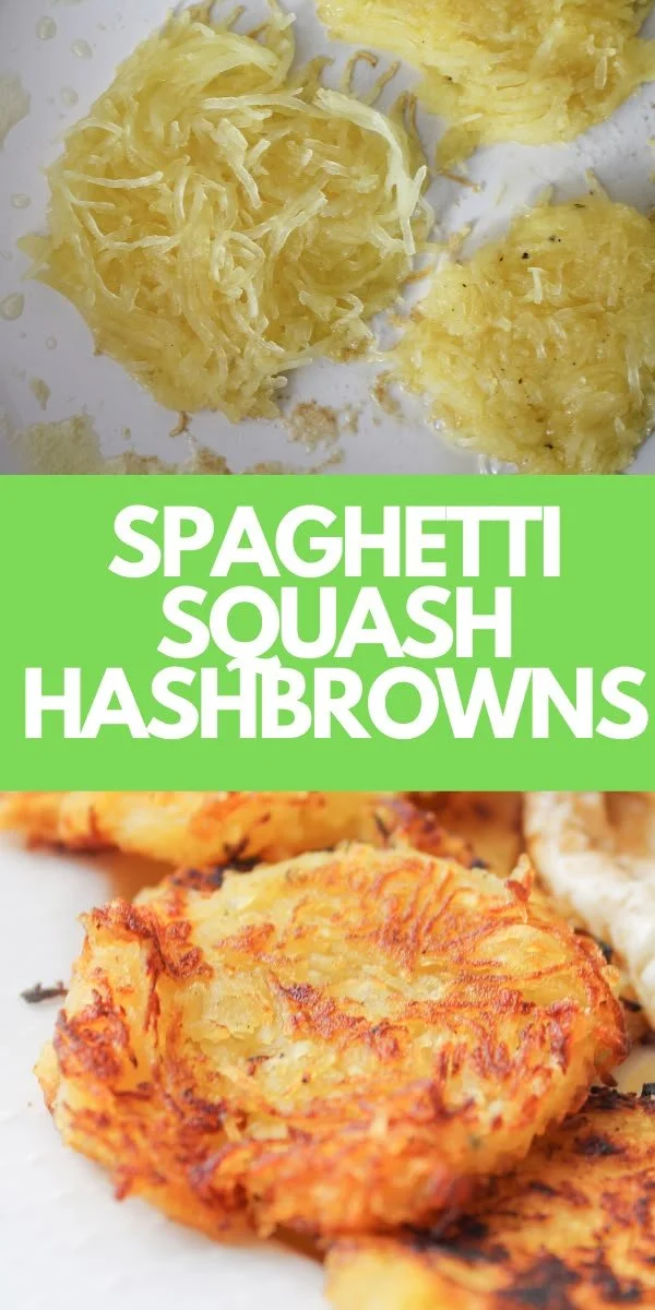Healthy spaghetti squash hash browns served on a plate for breakfast