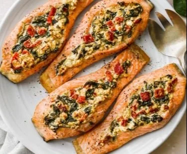 Stuffed Salmon With Spinach & Feta (30 minutes!)