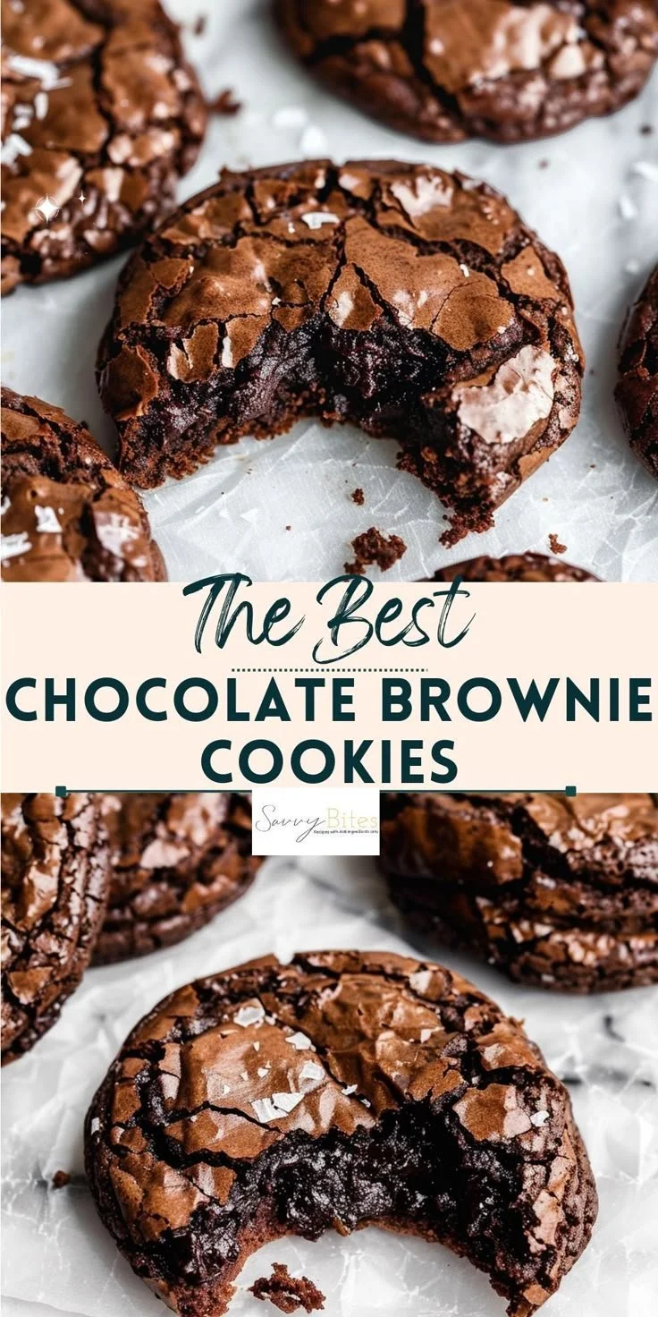 Delicious fudgy chewy browkies (brookies) freshly baked and served on a plate.