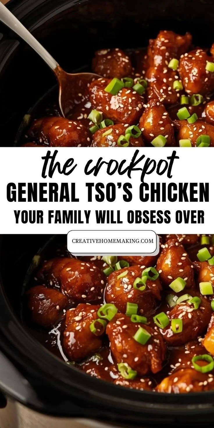 Delicious slow cooker General Tso's chicken ready to serve