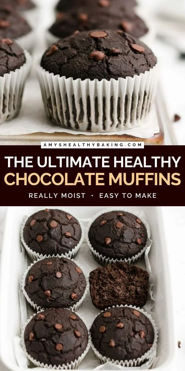 Delicious healthy chocolate muffin served on a wooden table