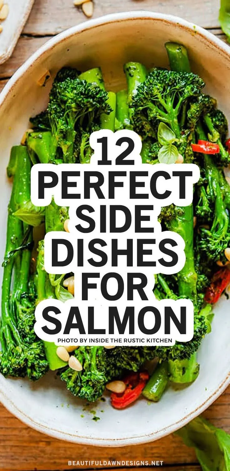 Sautéed broccoli with pesto, pine nuts, and chili - a perfect side dish for salmon.