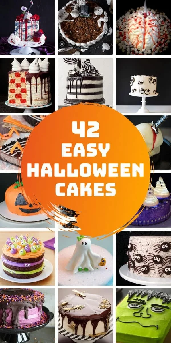 Halloween cake decorated with spooky designs for kids' parties