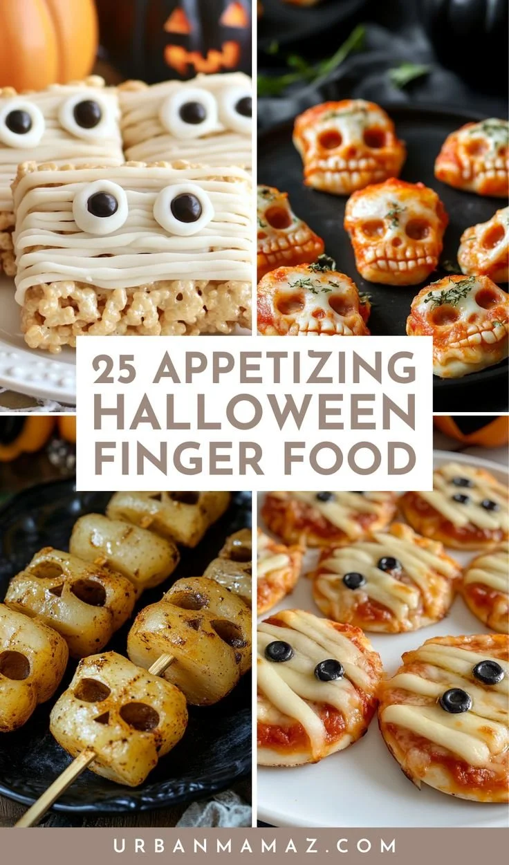 A platter of spooky Halloween finger food ideas for an enticing party spread.