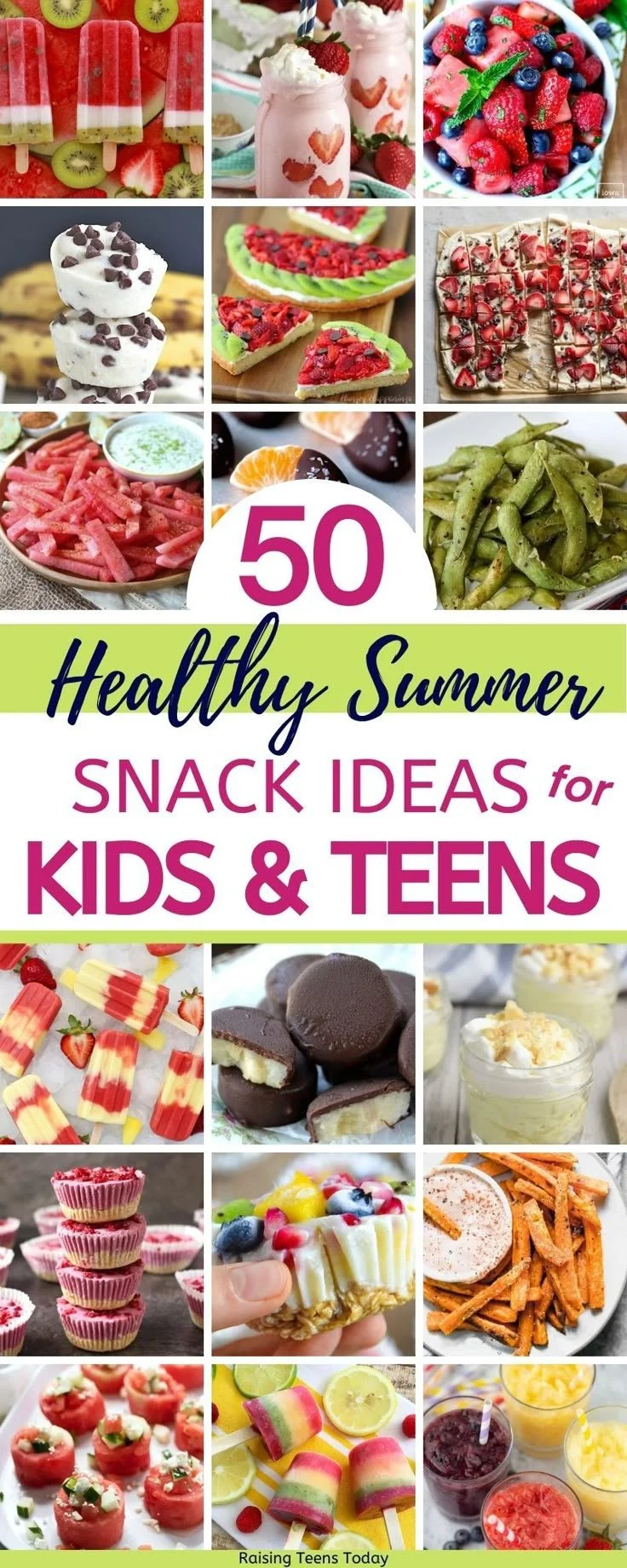 Colorful healthy summer snacks for teens displayed on a picnic table.