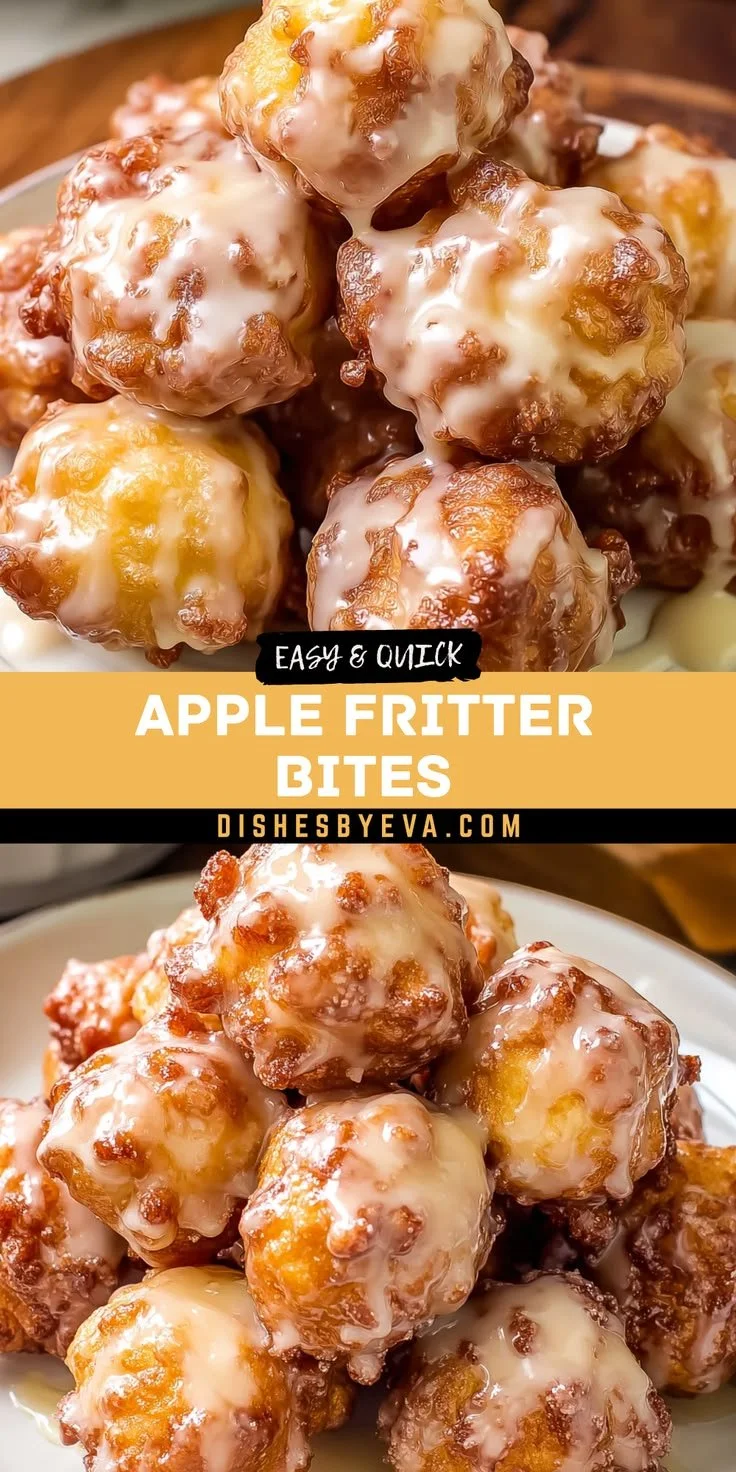 Delicious homemade apple fritter bites served on a plate.