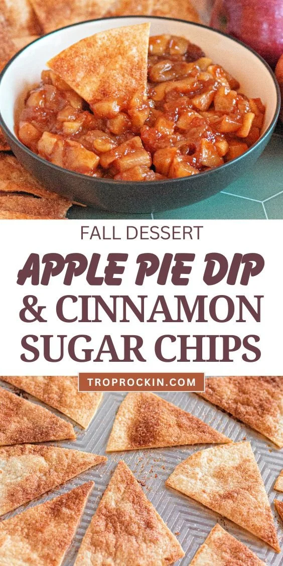 Delicious Apple Pie Dip served with crunchy Cinnamon Sugar Chips