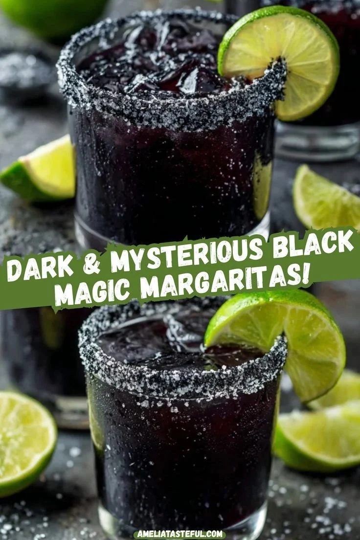 Black Magic Margaritas - dark and spooky cocktail for Halloween celebrations
