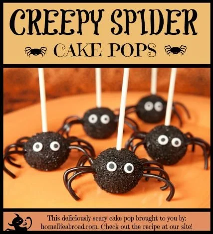 Delicious spider cake pops decorated for Halloween