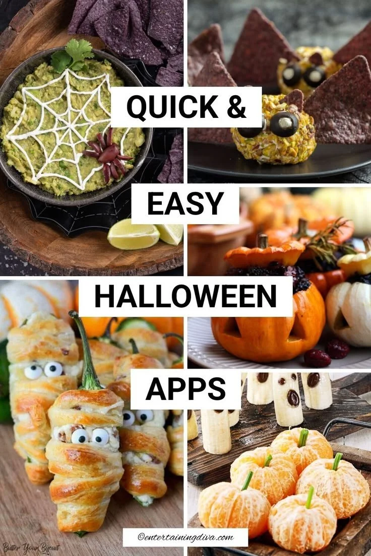 Tasty finger foods for Halloween parties, featuring easy Halloween recipes.