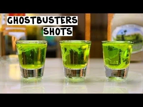 Colorful Ghostbusters Shots cocktail for themed parties