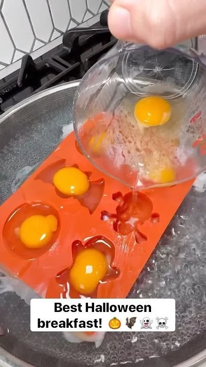 Creative Halloween breakfast with spooky egg designs for festive mornings