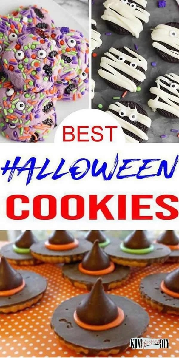 Homemade Halloween cookies in various spooky designs for festive celebrations.