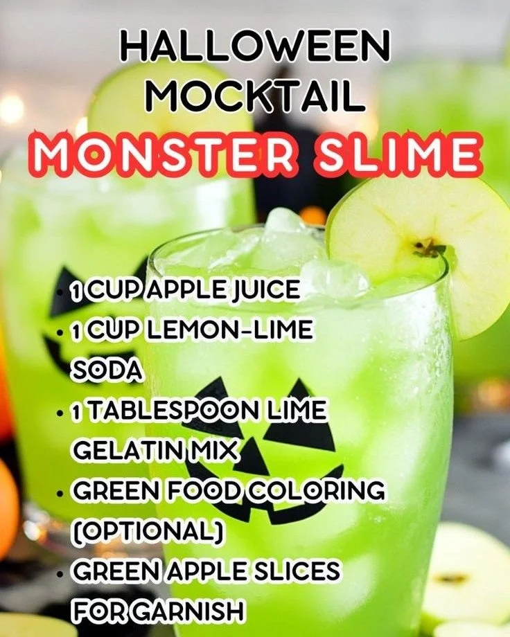 Monster Slime Halloween mocktail in a spooky glass with slime effect