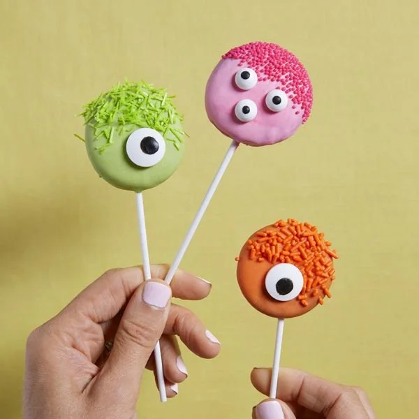 Festive Halloween Cookie Pops decorated for a spooky celebration