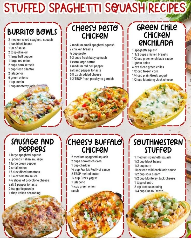 Healthy stuffed spaghetti squash with chicken served as a nutritious dinner option.