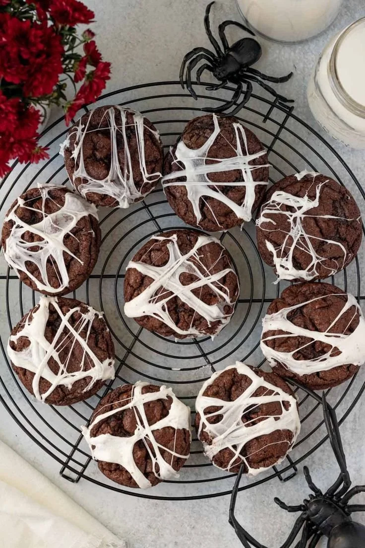 Decorative Spider Web Cookies perfect for Halloween celebrations
