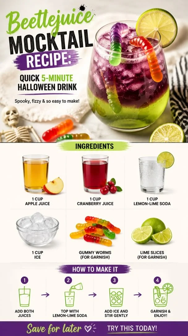 Spooky Beetlejuice Punch recipe for Halloween party fun with family and friends.
