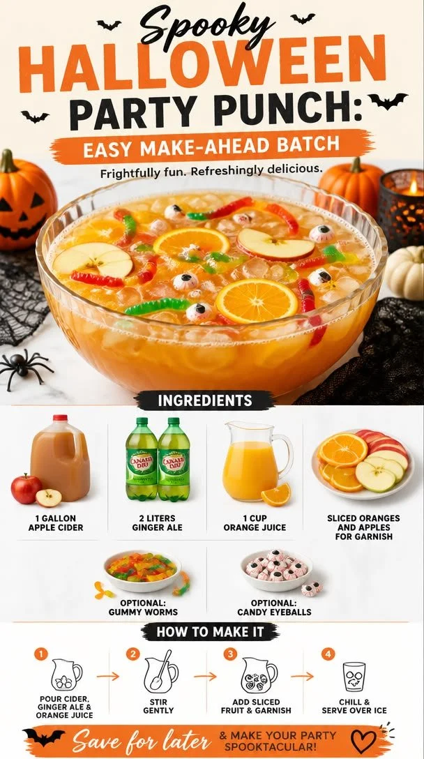 Spooky werewolf punch recipe for Halloween parties with eerie decor